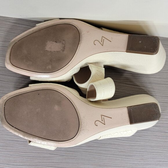 Naturalizer 27 Edit Venice Sandal, Ivory Croco Print Leather, Size 8 M / 38 - Picture 11 of 13